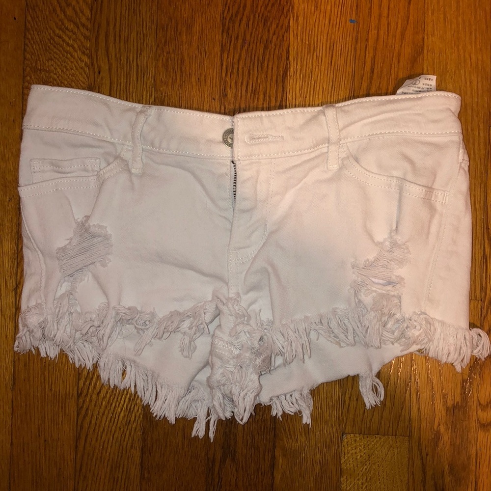 Ripped White Hollister shorts